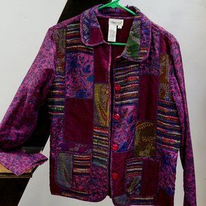 Perfect Purple Patch Patterned Party Jacket